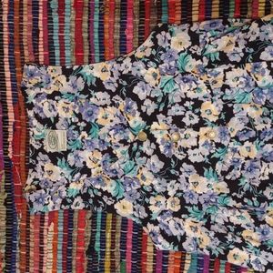 EUC UK10 US8 Vintage Laura Ashley Cotton Sleeveless Purple Floral Dress Jumper